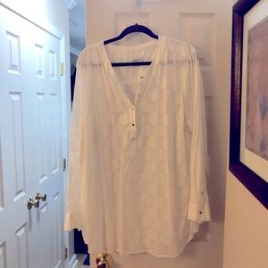 Liz Claiborne Womens 100% cotton white top